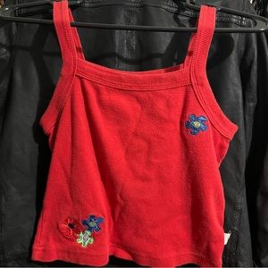||SOLD|| Vintage 90s Y2K Gasoline Red Tank Top Camisole Crop Floral size XS